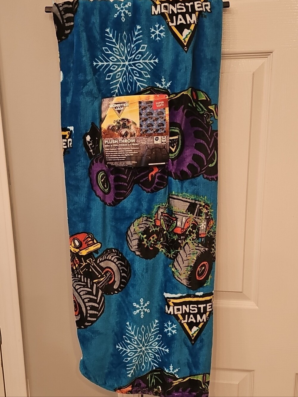 Monster Jam Christmas Plush Throw Blanket